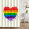 Watercolor Grunge Rainbow Heart Shower Curtain - Multicolor