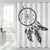 Bohemian Dreamcatcher with Feathers Tribal Retro Shower Curtain - Black White