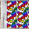 Grunge Rainbow Heart Shower Curtain - Multicolor