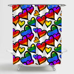 Grunge Rainbow Heart Shower Curtain - Multicolor