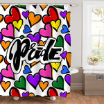 LGBT Pride Rainbow Heart Shower Curtain - Multicolor