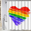 Sketch Rainbow Love Heart Shower Curtain - Multicolor