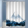 Japanese Famouse Scenic Mount Fuji in Mist Shower Curtain - Blue
