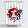 Abstract Baseball Player Shower Curtain - Multicolor
