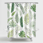 Palm Trees Leaves Tropical Jungle Exotic Perennials Shower Curtain - Green