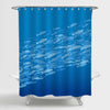 School of Fishes Swimming in the Deep Sea Shower Curtain - Blue