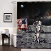 NASA Astronaut on Lunar Landing Mission Shower Curtain - Dark Blue Grey