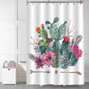 Boho Style Cactus Bouquet Shower Curtain - Green Pink