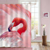 Watercolor Painting Flamingo Portrait Shower Curtain - Red