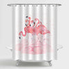 Tropical Flamingos Birds and Coulds Shower Curtain - Pink