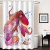 Watercolor Octopus with Tentacle Shower Curtain - Red