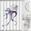 Watercolor Sea Animal Octopus Shower Curtain - Grey