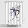 Watercolor Sea Animal Octopus Shower Curtain - Grey