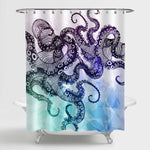 Abstract Octopus Shower Curtain - Blue