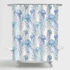 Watercolor Exotic Jellyfish Shower Curtain - Aqua Blue