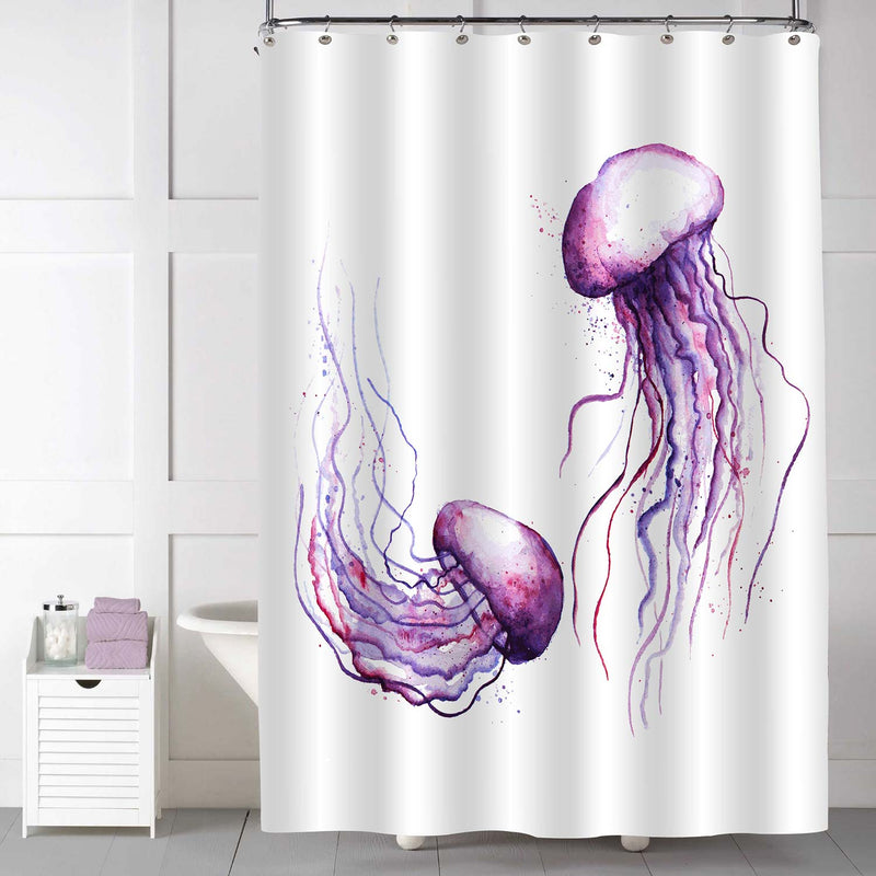 Exotic Marine Life Medusa Jellyfish Shower Curtain - Purple