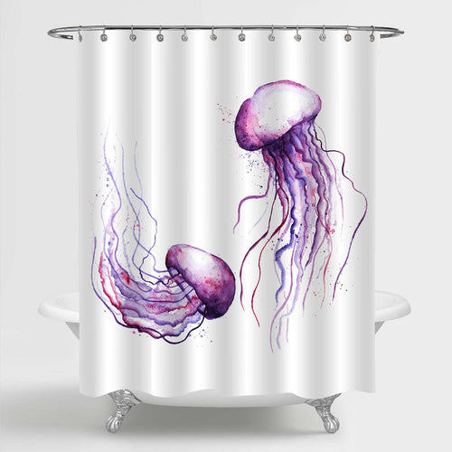 Exotic Marine Life Medusa Jellyfish Shower Curtain - Purple