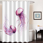 Artistic Aquatic Animal Jellyfish Shower Curtain - Purple