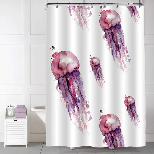 Aquarium Jellyfish Shower Curtain - Purple