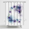 Watercolor Elegant Flower Shower Curtain - Purple Blue