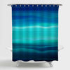 Blue Ombre Ocean Wave Striped Shower Curtain - Navy Blue Turquoise
