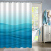 Light Blue Ombre Horizontal Striped Shower Curtain - Blue