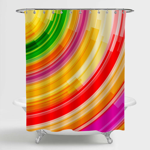 Straight Lines Abstract Pattern Shower Curtain  - Multicolor