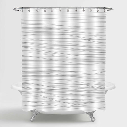 Minimalist Horizontal Line Shower Curtain - Grey