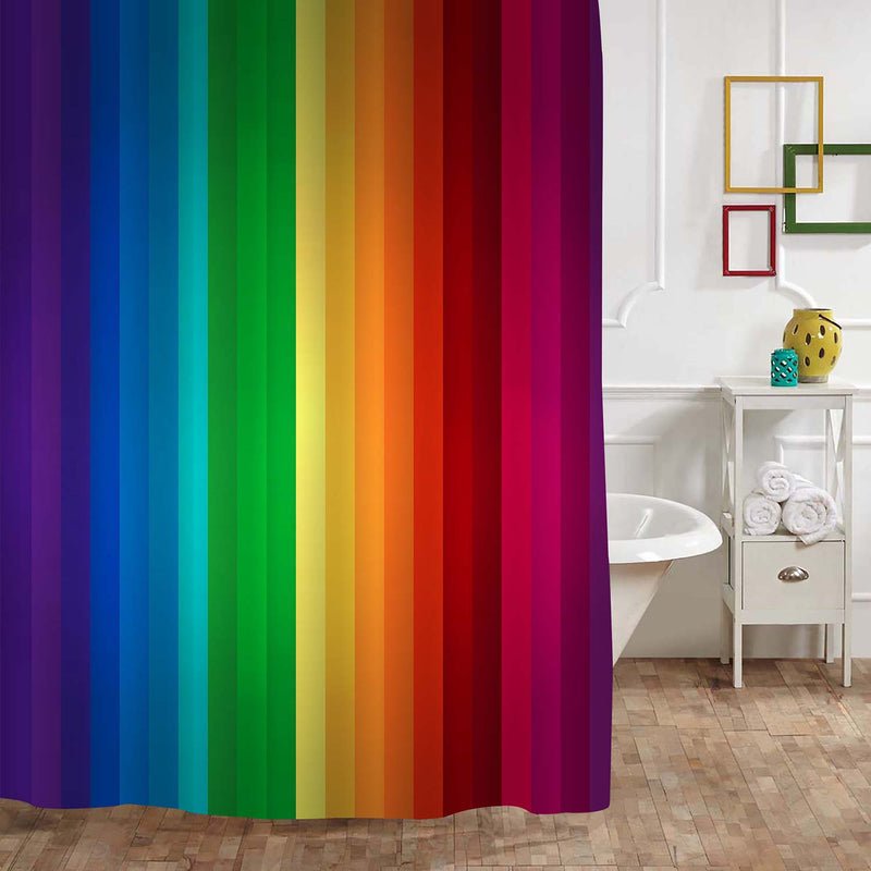 Rainbow Stripes Shower Curtain - Multicolor