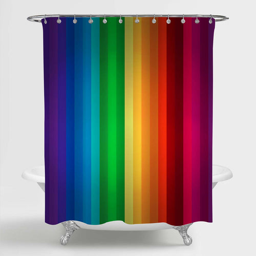 Rainbow Stripes Shower Curtain - Multicolor