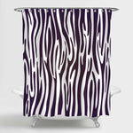 Trendy Zebra Print Graphic Stripe Shower Curtain- Black White