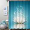Magical Asian Lotus Flower Shower Curtain - Turquoise