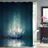 Magic Lotus Floral Floating on Pond Shower Curtain - Dark Teal