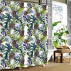 Hawaiian Exotic Pineapple with Green Leaves Pattern Shower Curtain - Brown Green