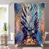 Flickering Tropical Pineapple with Leaves Shower Curtain - Gold