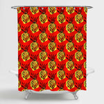 Exotic Pineapples Pattern Shower Curtain - Red Yellow