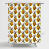 Hand Drawn Pineapples  Bold Bright Pattern Shower Curtain - Yellow