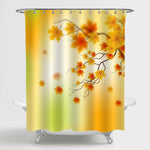 Autumn Falling Leaves Shower Curtain - Gold