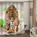 Deadly Leapard Performing an Attack Shower Curtain - Gold