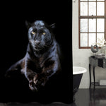 Closeup Black Panther Shower Curtain - Black