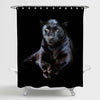 Closeup Black Panther Shower Curtain - Black