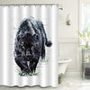 Watercolor Paint Predator Black Panther Shower Curtain - Black