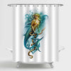 Fairy Mermaid with Marine Anchor Shower Curtain - Green