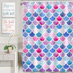 Watercolor Tropical Fish Tail Scales Shower Curtain - Multicolor