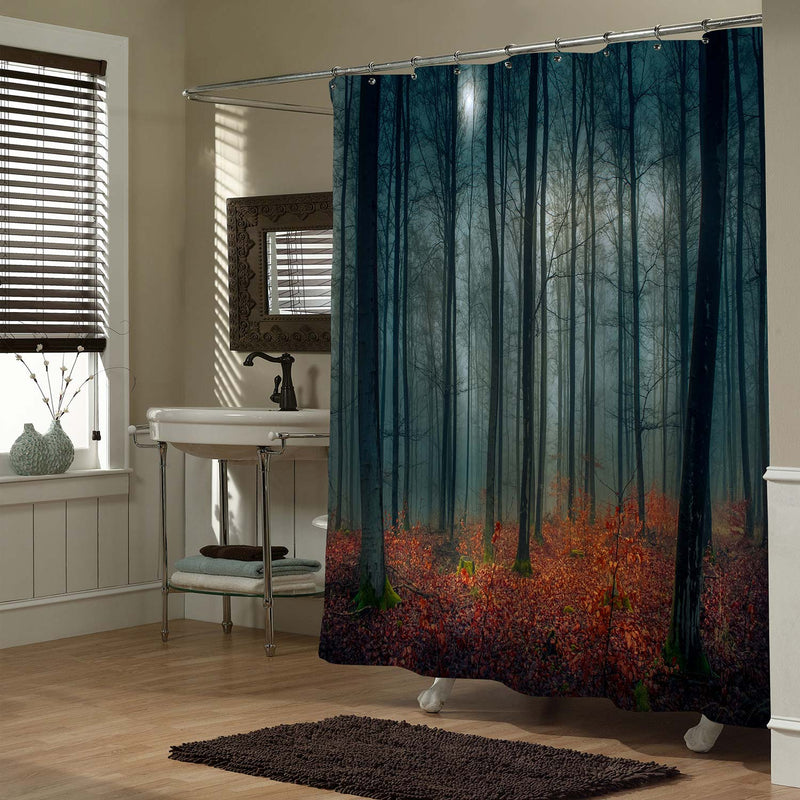 Mysterious Spooky Forest Shower Shower Curtain - Dark Grey