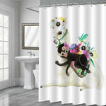 Llama and Monkey with Flower Bouquet Shower Curtain - Multicolor
