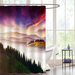 Fantastic Morning Mountain Landscape Shower Curtain - Green Purple