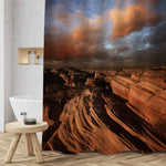Red Rock Park Canyon Shower Curtain - Brown