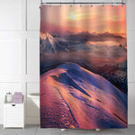 Infinite Space Alpine Peaks Shower Curtain - Purple Gold