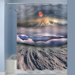 Ice Mountain Lake at Sunrise Shower Curtain - Grey